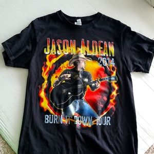 Jason Aldeen 2014 concert t shirt black w/back graphic. Burn It Down your M